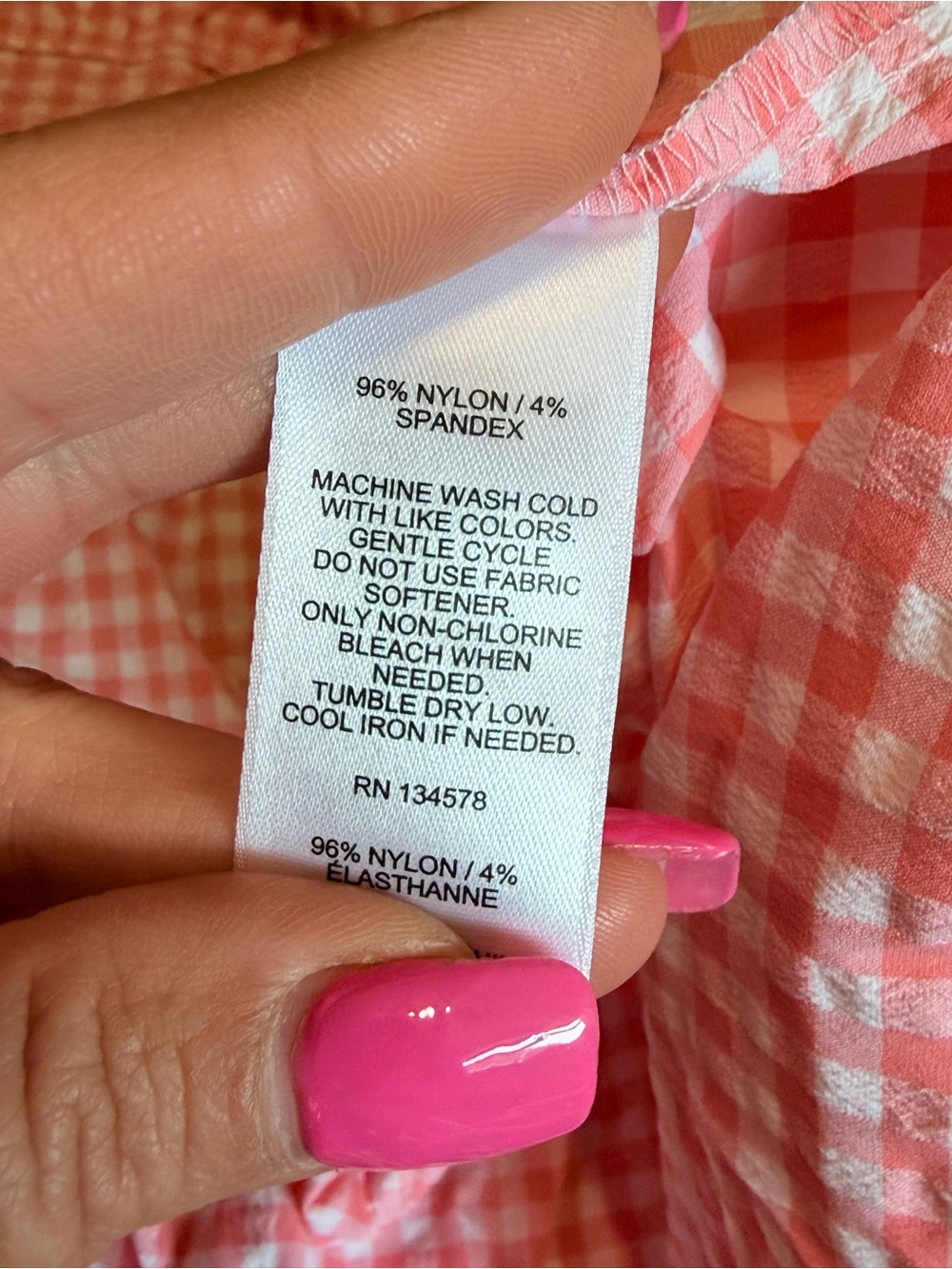 Vineyard Vines Harbor Gingham Tiered Performance Dress XL Pink Preppy Coastal - Picture 6 of 7